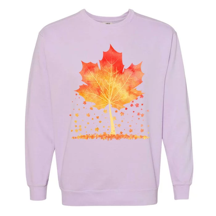 Cute Autumn Maple Leaf Tree Garment-Dyed Sweatshirt