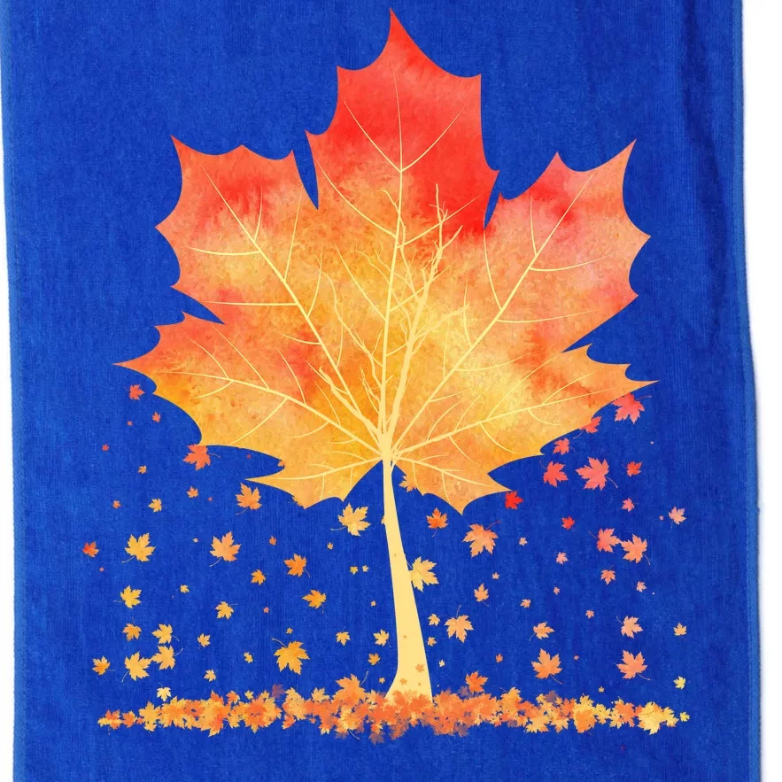 Cute Autumn Maple Leaf Tree Platinum Collection Golf Towel