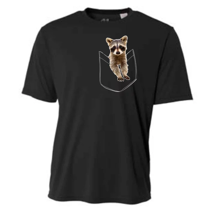 Cute Baby Raccoon In A Pocket Cooling Performance Crew T-Shirt