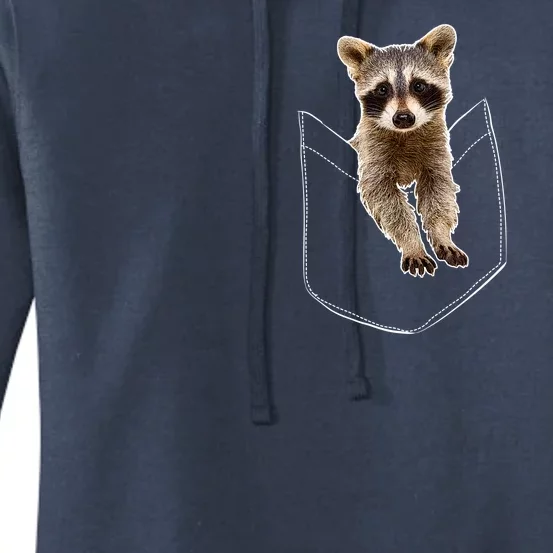 Cute Baby Raccoon In A Pocket Women's Pullover Hoodie