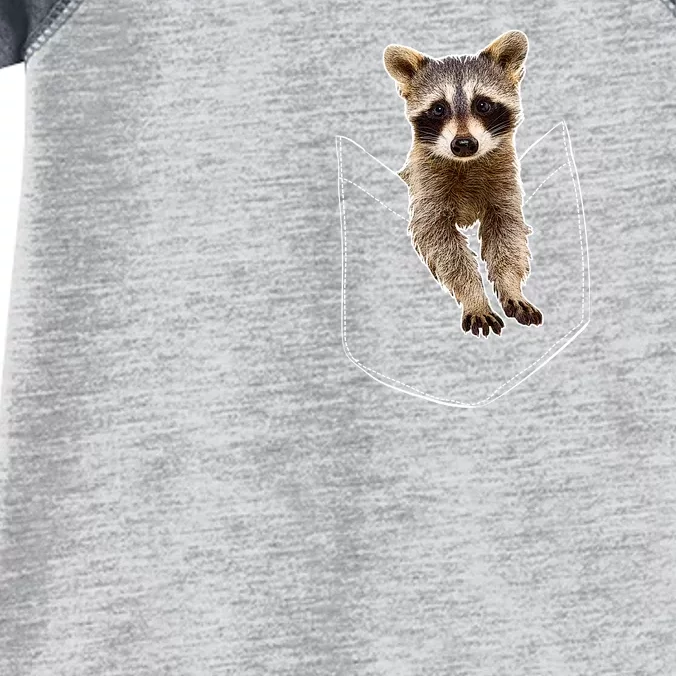 Cute Baby Raccoon In A Pocket Infant Baby Jersey Bodysuit