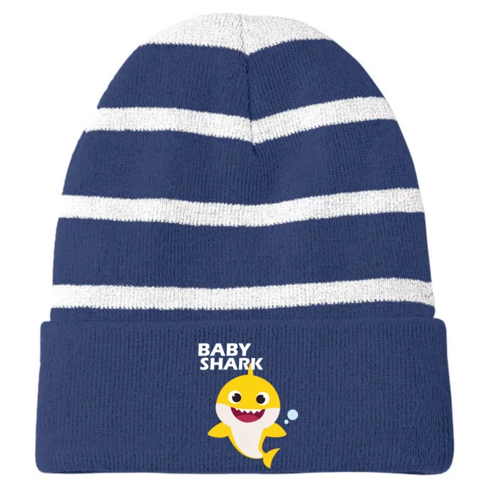 Cute Baby Shark Striped Beanie with Solid Band