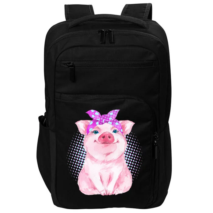 Cute Bandanna Pig Impact Tech Backpack