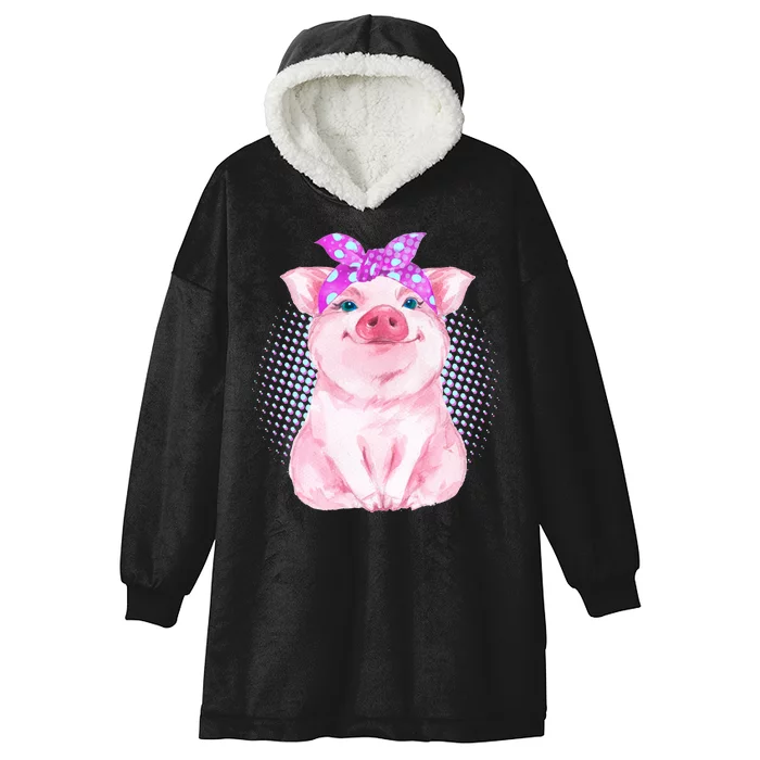 Cute Bandanna Pig Hooded Wearable Blanket