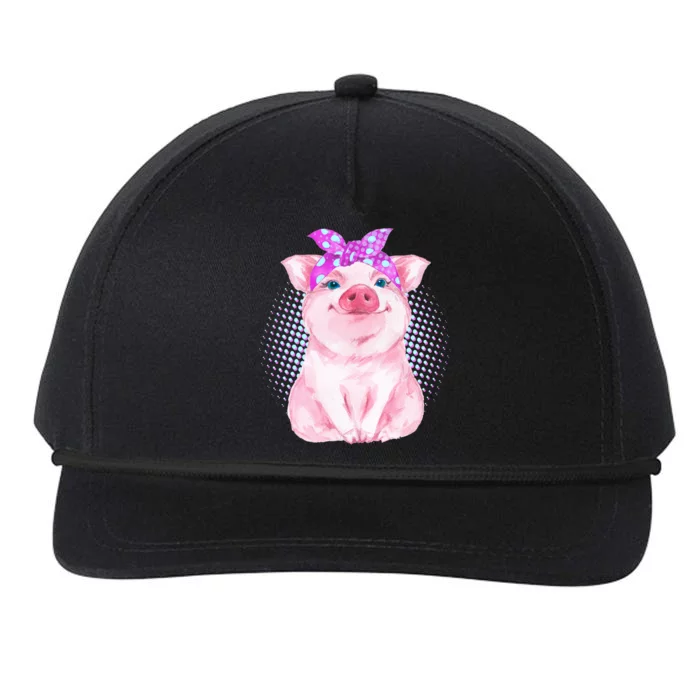 Cute Bandanna Pig Snapback Five-Panel Rope Hat