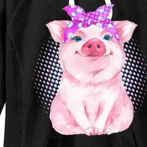 Cute Bandanna Pig Women's Fleece Hoodie