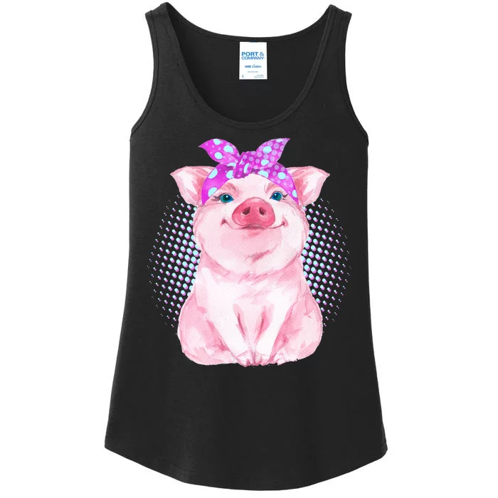 Cute Bandanna Pig Ladies Essential Tank