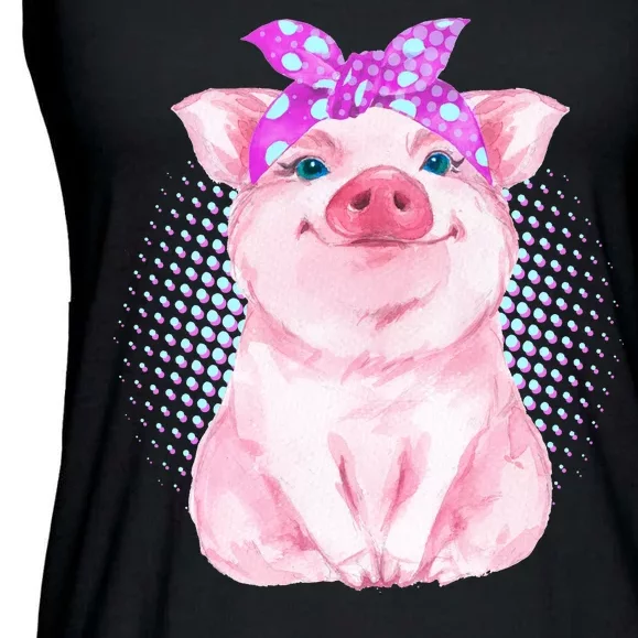 Cute Bandanna Pig Ladies Essential Flowy Tank