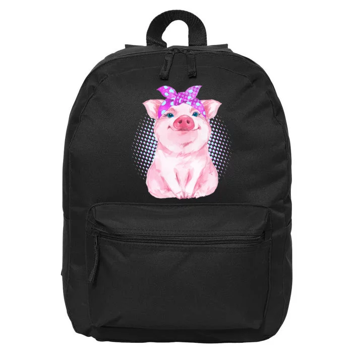 Cute Bandanna Pig 16 in Basic Backpack