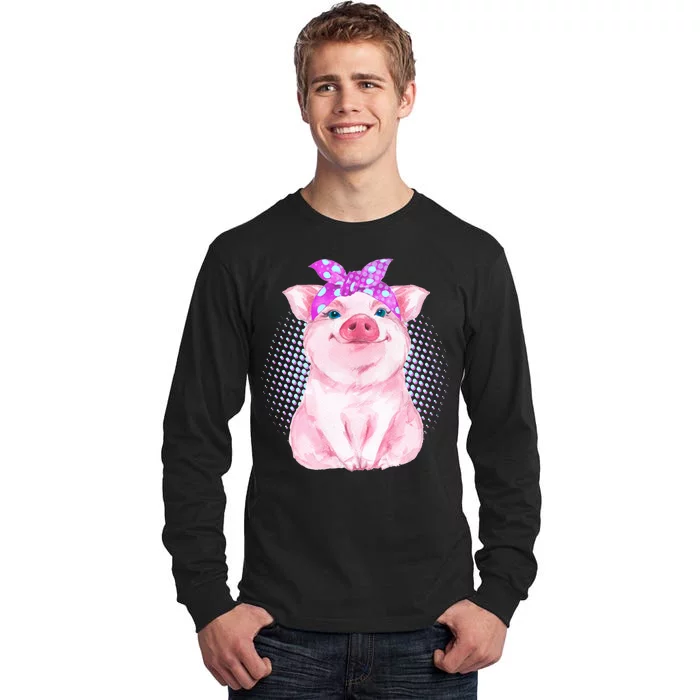 Cute Bandanna Pig Tall Long Sleeve T-Shirt