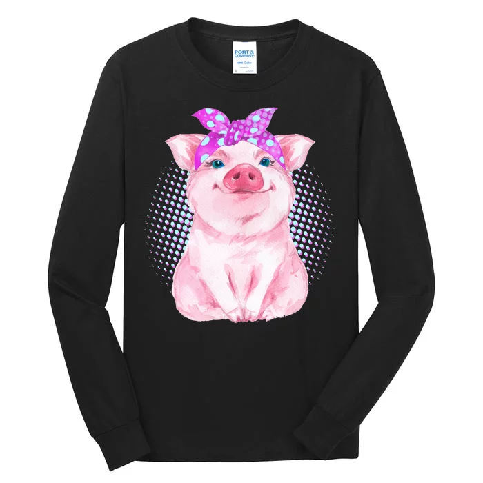 Cute Bandanna Pig Tall Long Sleeve T-Shirt