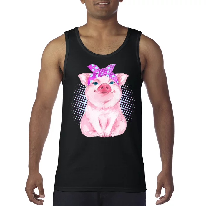 Cute Bandanna Pig Tank Top