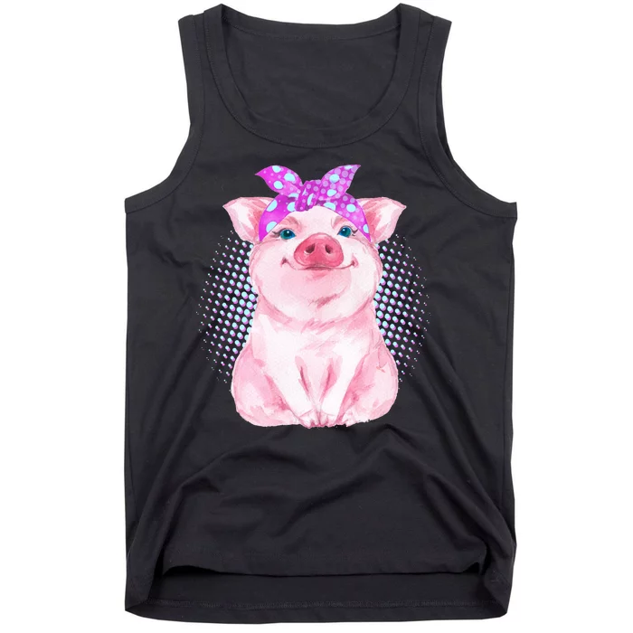 Cute Bandanna Pig Tank Top