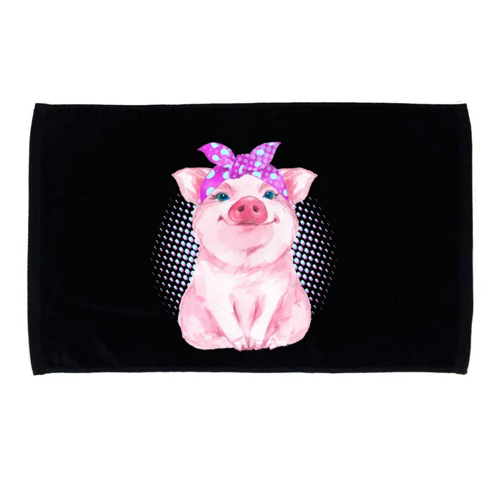 Cute Bandanna Pig Microfiber Hand Towel