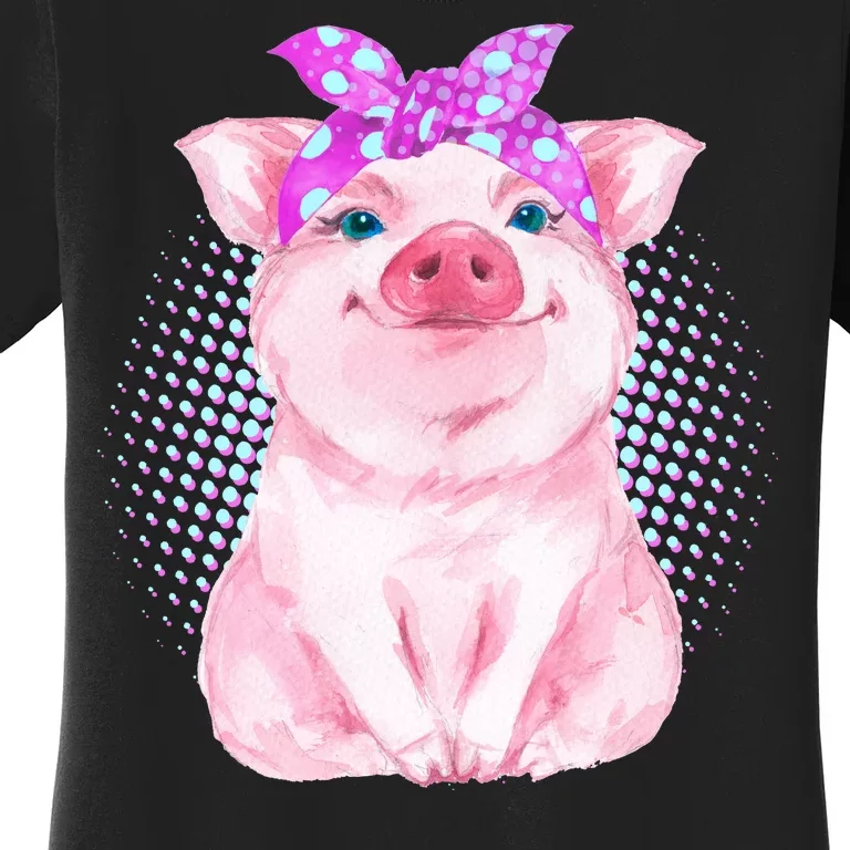 Cute Bandanna Pig Women's T-Shirt