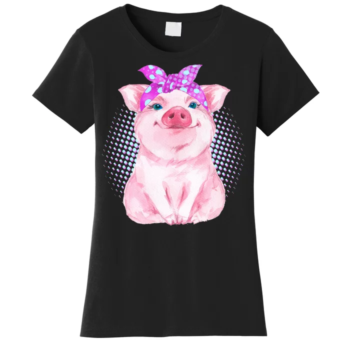 Cute Bandanna Pig Women's T-Shirt