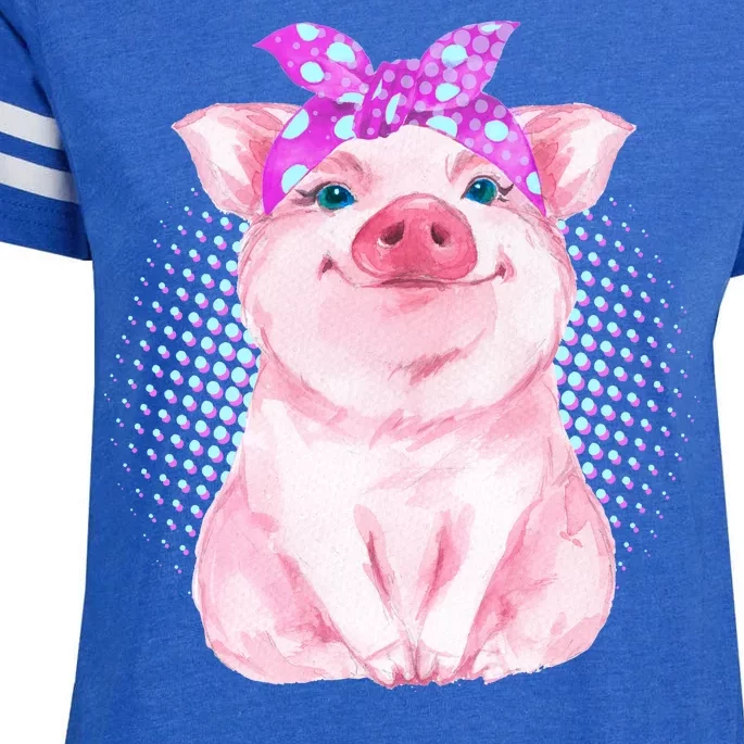 Cute Bandanna Pig Enza Ladies Jersey Football T-Shirt