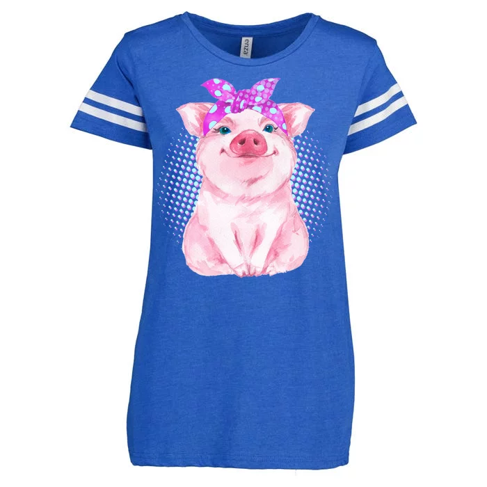 Cute Bandanna Pig Enza Ladies Jersey Football T-Shirt