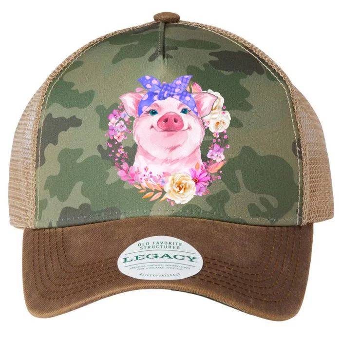 Cute Bandanna Pig Floral Legacy Tie Dye Trucker Hat