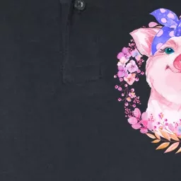 Cute Bandanna Pig Floral Softstyle Adult Sport Polo