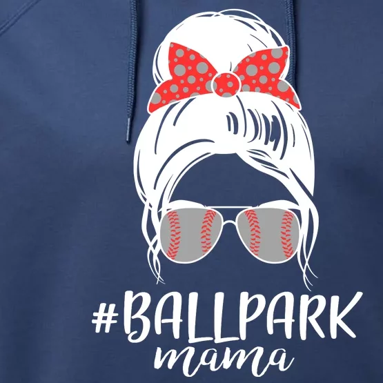 Cute Baseball Ballpark Mama Performance Fleece Hoodie