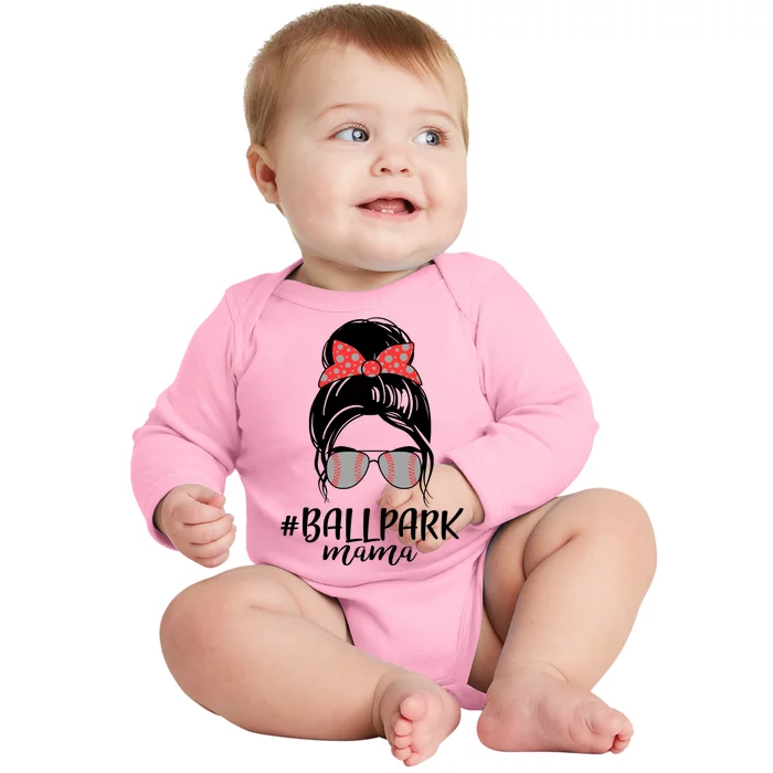 Cute Baseball Ballpark Mama Baby Long Sleeve Bodysuit