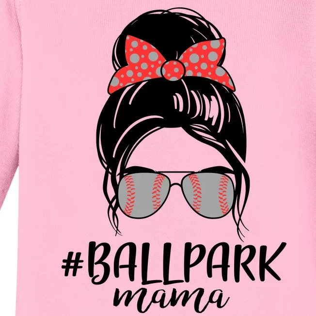 Cute Baseball Ballpark Mama Baby Long Sleeve Bodysuit