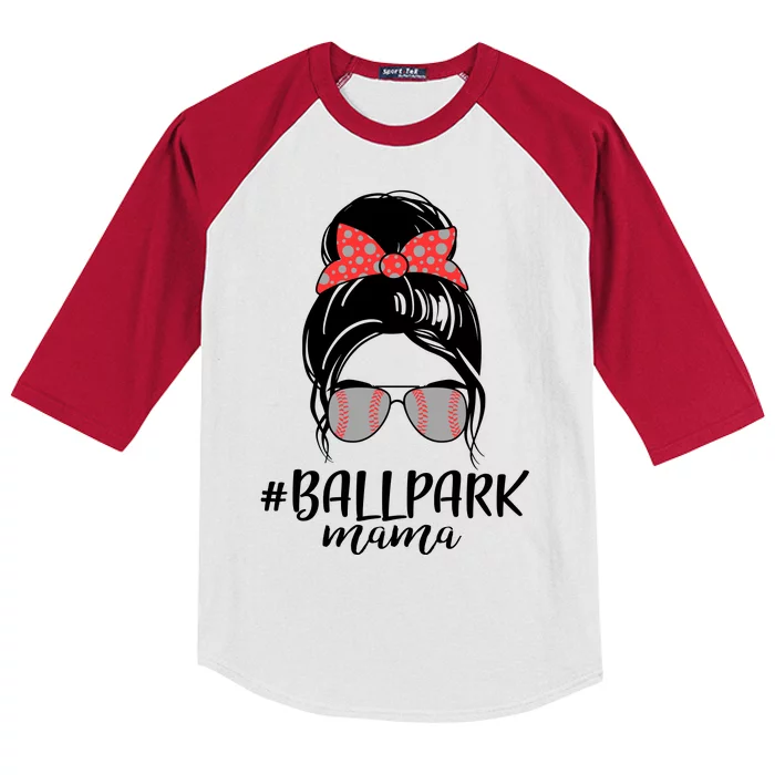 Cute Baseball Ballpark Mama Kids Colorblock Raglan Jersey