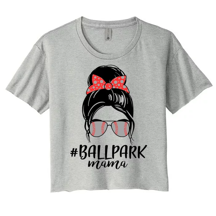 Cute Baseball Ballpark Mama Women's Crop Top Tee