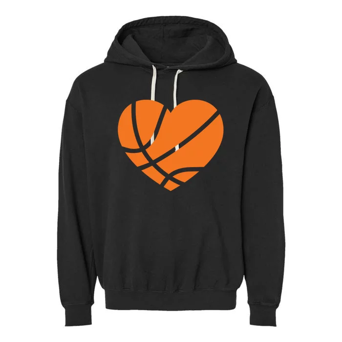 Cute Basketball Heart Garment-Dyed Fleece Hoodie