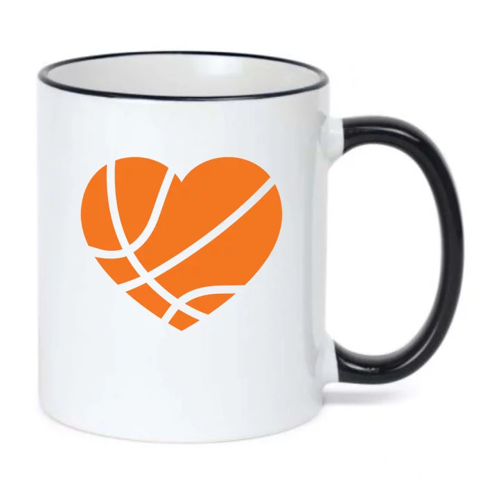 Cute Basketball Heart Black Color Changing Mug