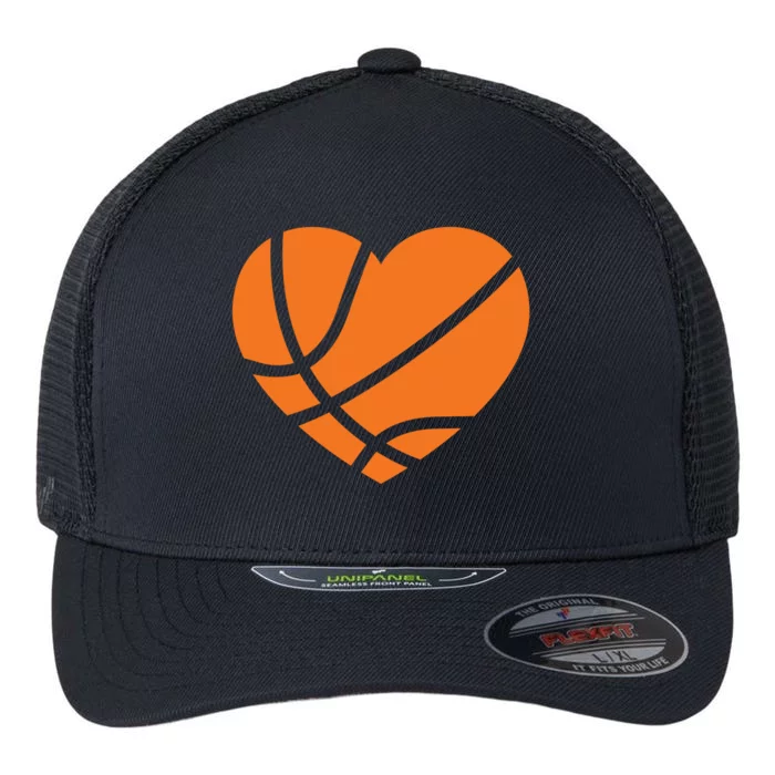 Cute Basketball Heart Flexfit Unipanel Trucker Cap