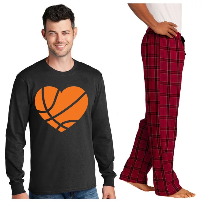 Cute Basketball Heart Long Sleeve Pajama Set