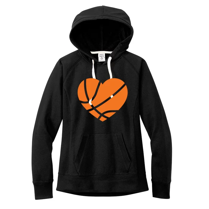 Cute Basketball Heart Women's Fleece Hoodie