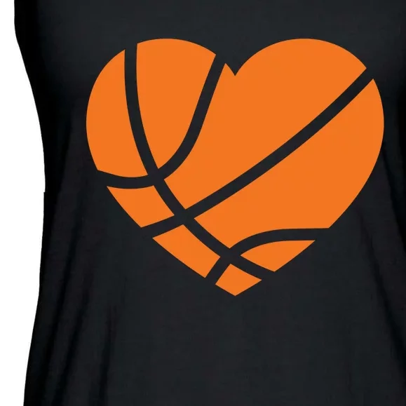 Cute Basketball Heart Ladies Essential Flowy Tank