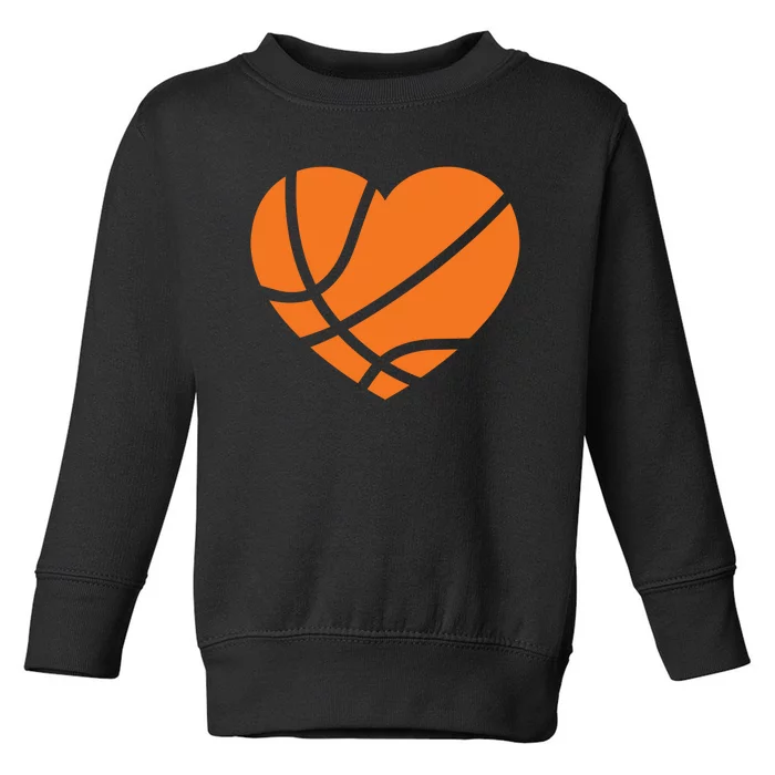 Cute Basketball Heart Toddler Sweatshirt