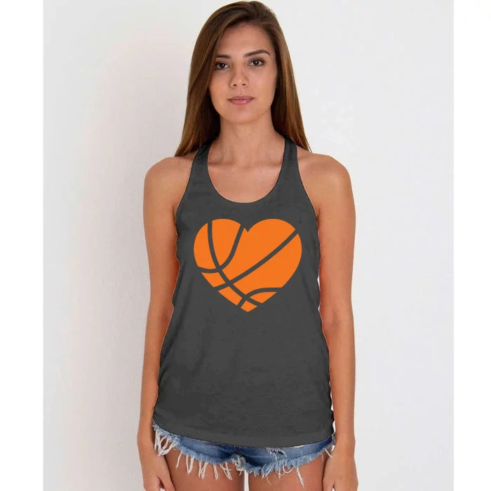 Cute Basketball Heart Women's Knotted Racerback Tank