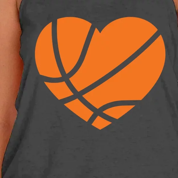 Cute Basketball Heart Women's Knotted Racerback Tank