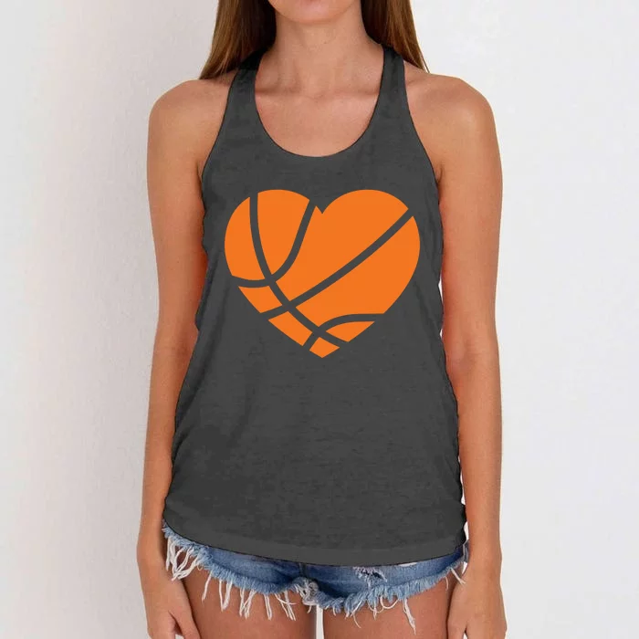 Cute Basketball Heart Women's Knotted Racerback Tank