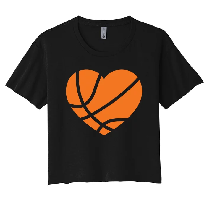 Cute Basketball Heart Women's Crop Top Tee