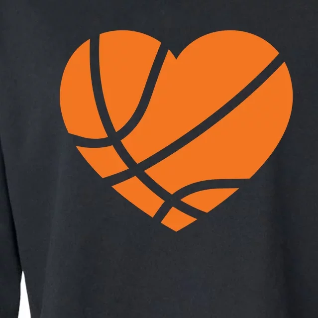 Cute Basketball Heart Cropped Pullover Crew