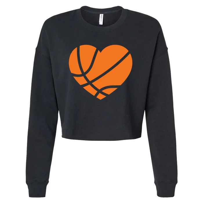 Cute Basketball Heart Cropped Pullover Crew