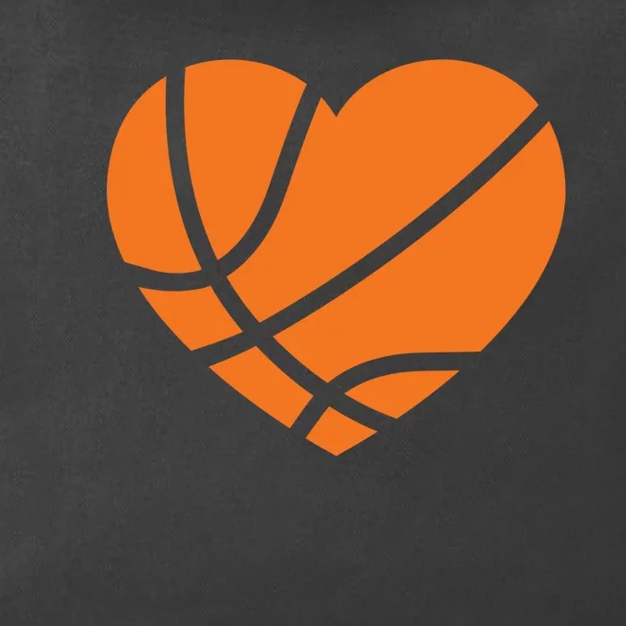 Cute Basketball Heart Zip Tote Bag