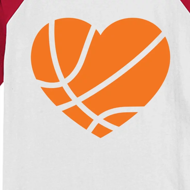 Cute Basketball Heart Kids Colorblock Raglan Jersey