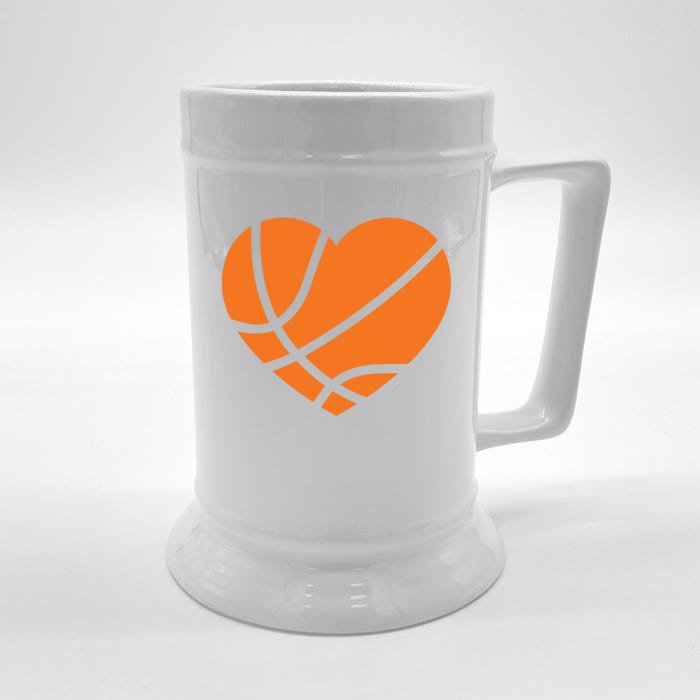 Cute Basketball Heart Front & Back Beer Stein