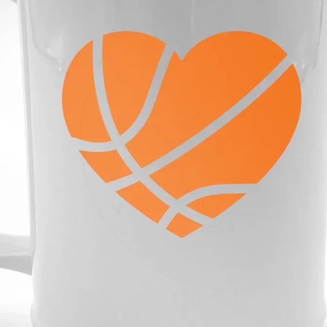 Cute Basketball Heart Front & Back Beer Stein