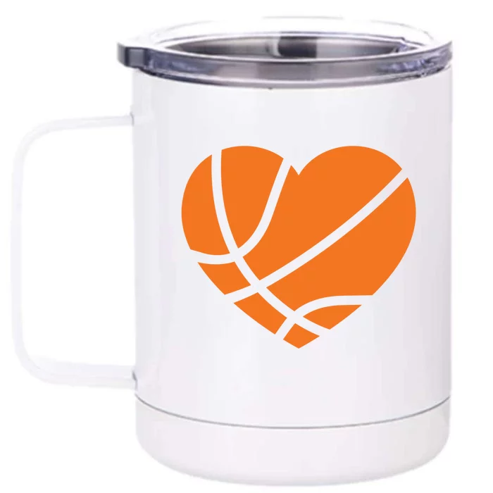 Cute Basketball Heart Front & Back 12oz Stainless Steel Tumbler Cup