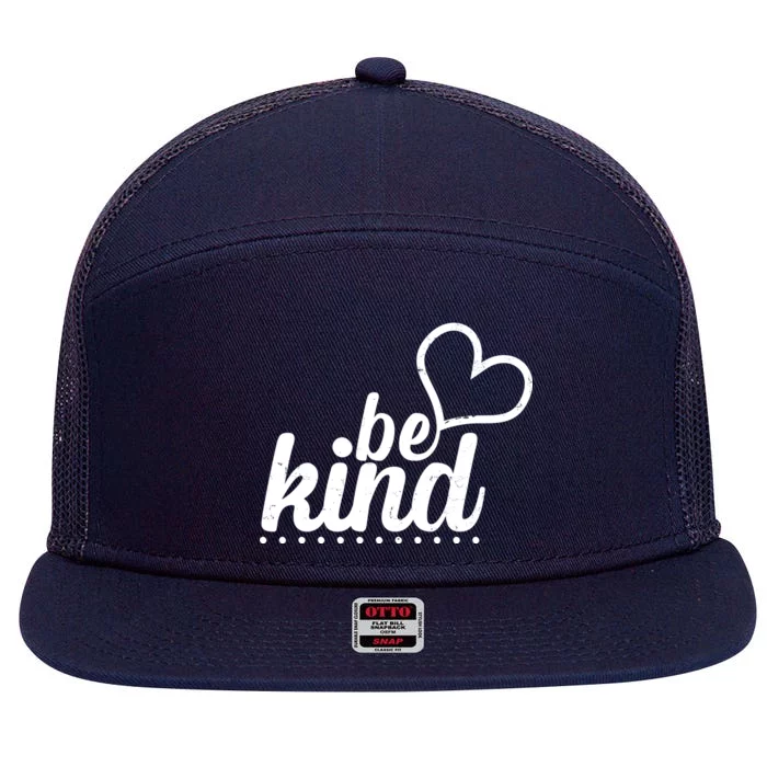 Cute Be Kind Kindness Awareness 7 Panel Mesh Trucker Snapback Hat