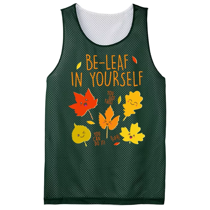 Cute Be-Leaf In Yourself Mesh Reversible Basketball Jersey Tank