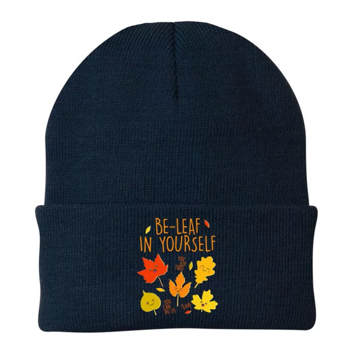 Cute Be-Leaf In Yourself Knit Cap Winter Beanie